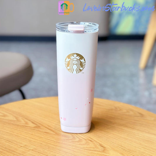 2023 China Starbucks Peach Blossoms Gradient stainless steel cup 620ml Starbucks loveinstarbucks