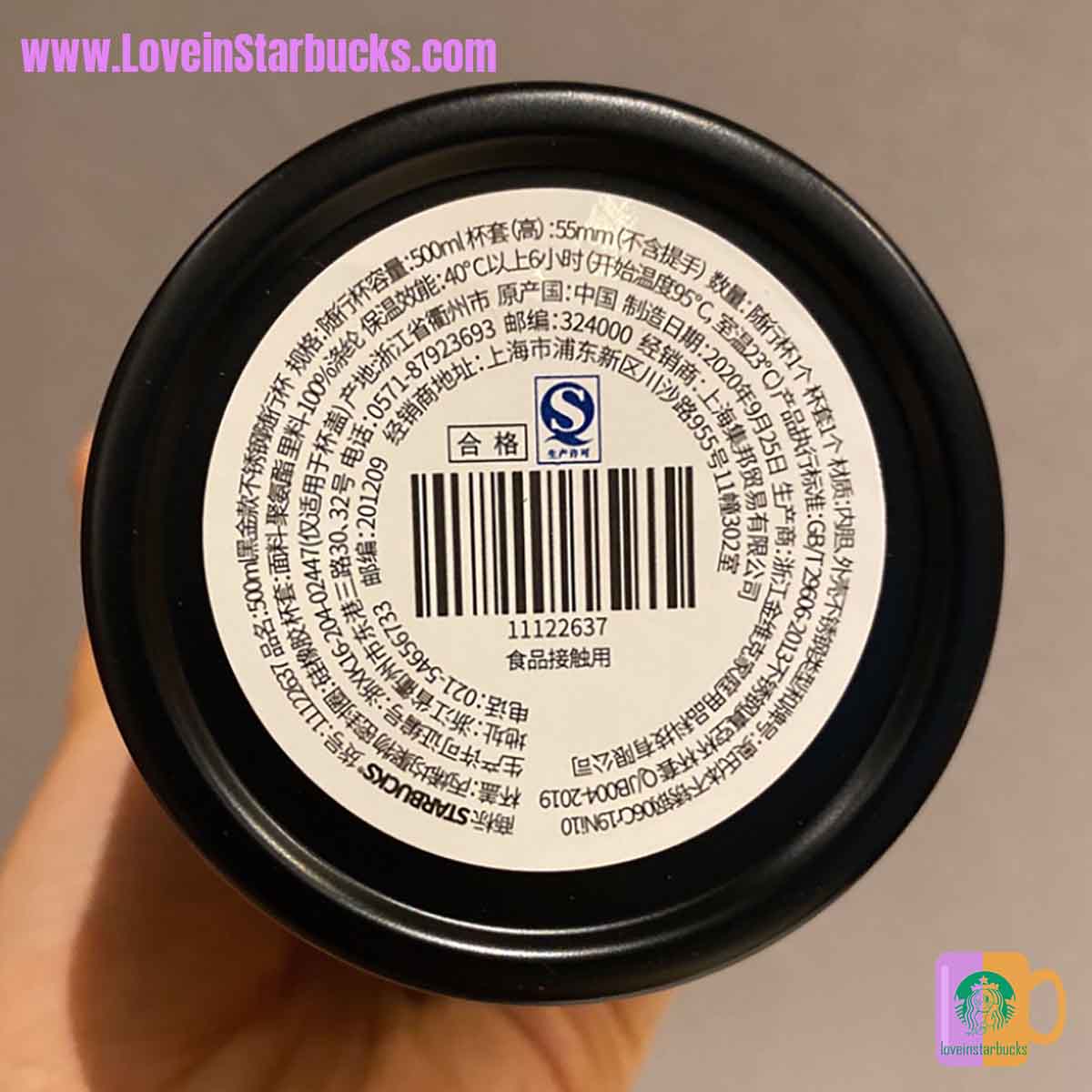 Starbucks tumblers China 2020 Xmas Black gold stainless steel accompanying cup Starbucks loveinstarbucks