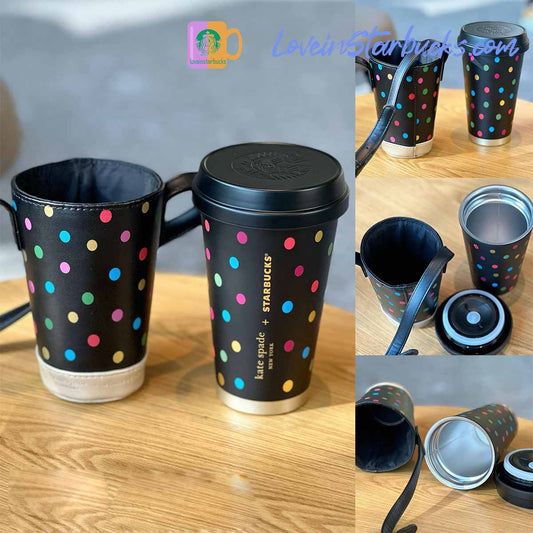 Starbucks Kate spade co-branded color dots Stainless steel trailing cup 370ml Starbucks loveinstarbucks
