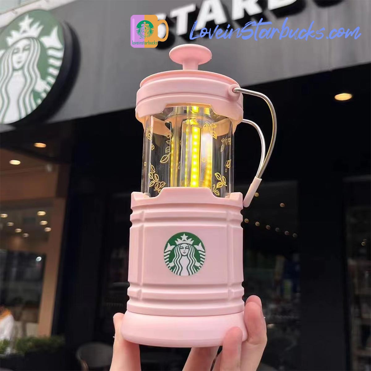 Starbucks China 2023 Camping lantern pink & green light Starbucks loveinstarbucks