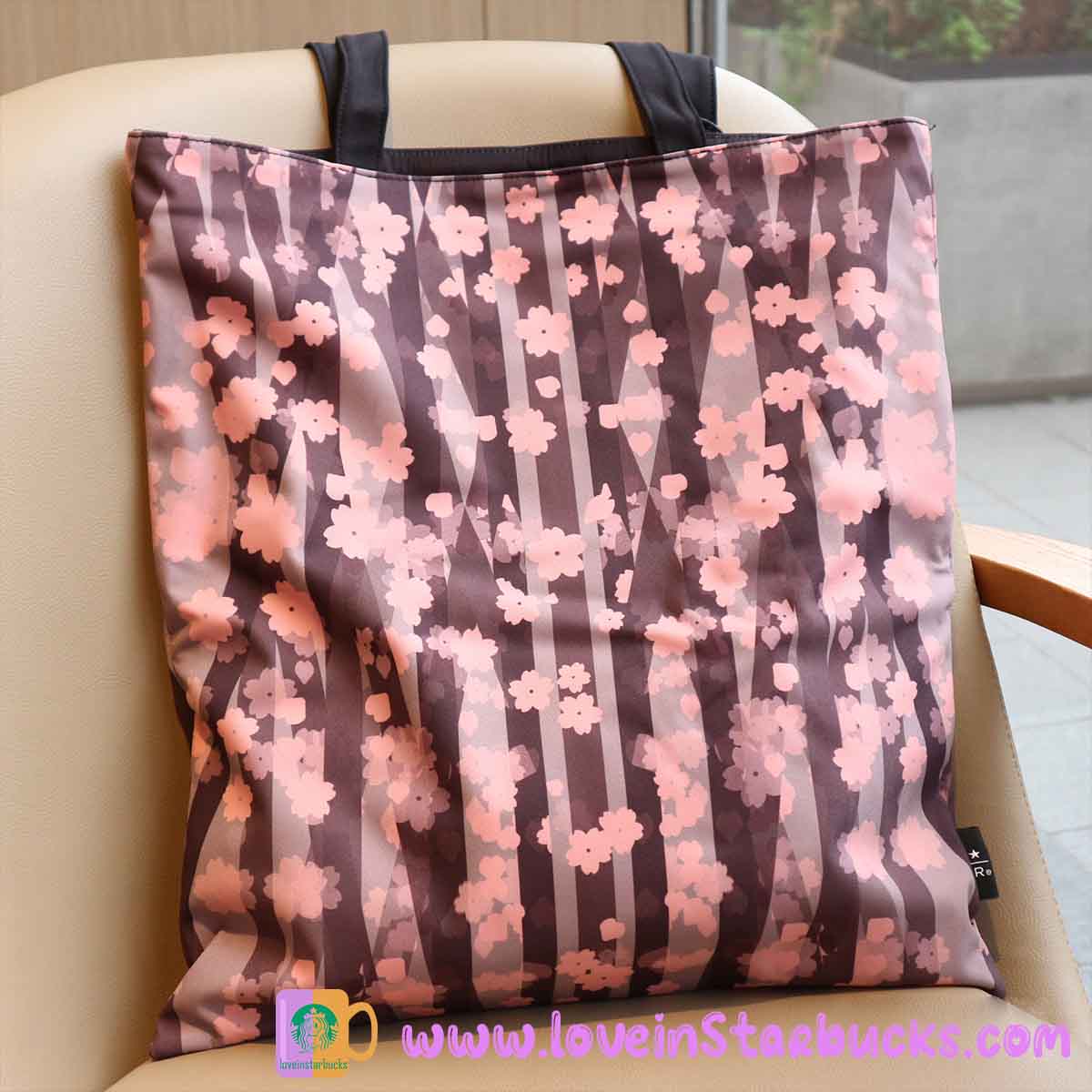 Starbucks Tumbler 2023 Reserve Artist Collection Limited Edition Cool Black and Pink Sakura Double sided tote bag Starbucks loveinstarbucks