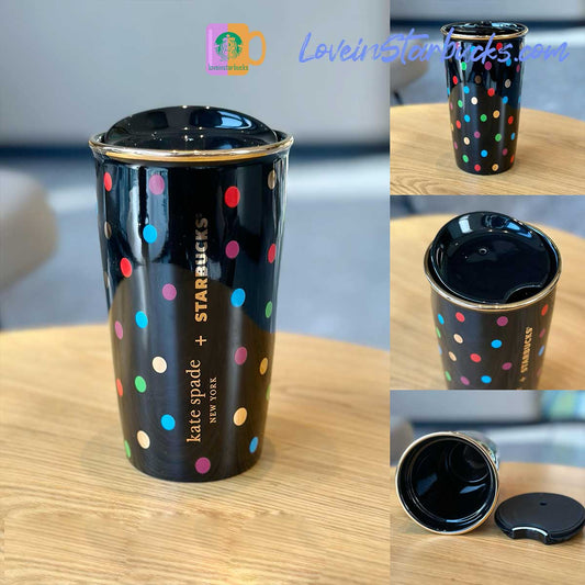 Starbucks Kate spade co-branded color dots Double-layer mug 375ml Starbucks loveinstarbucks