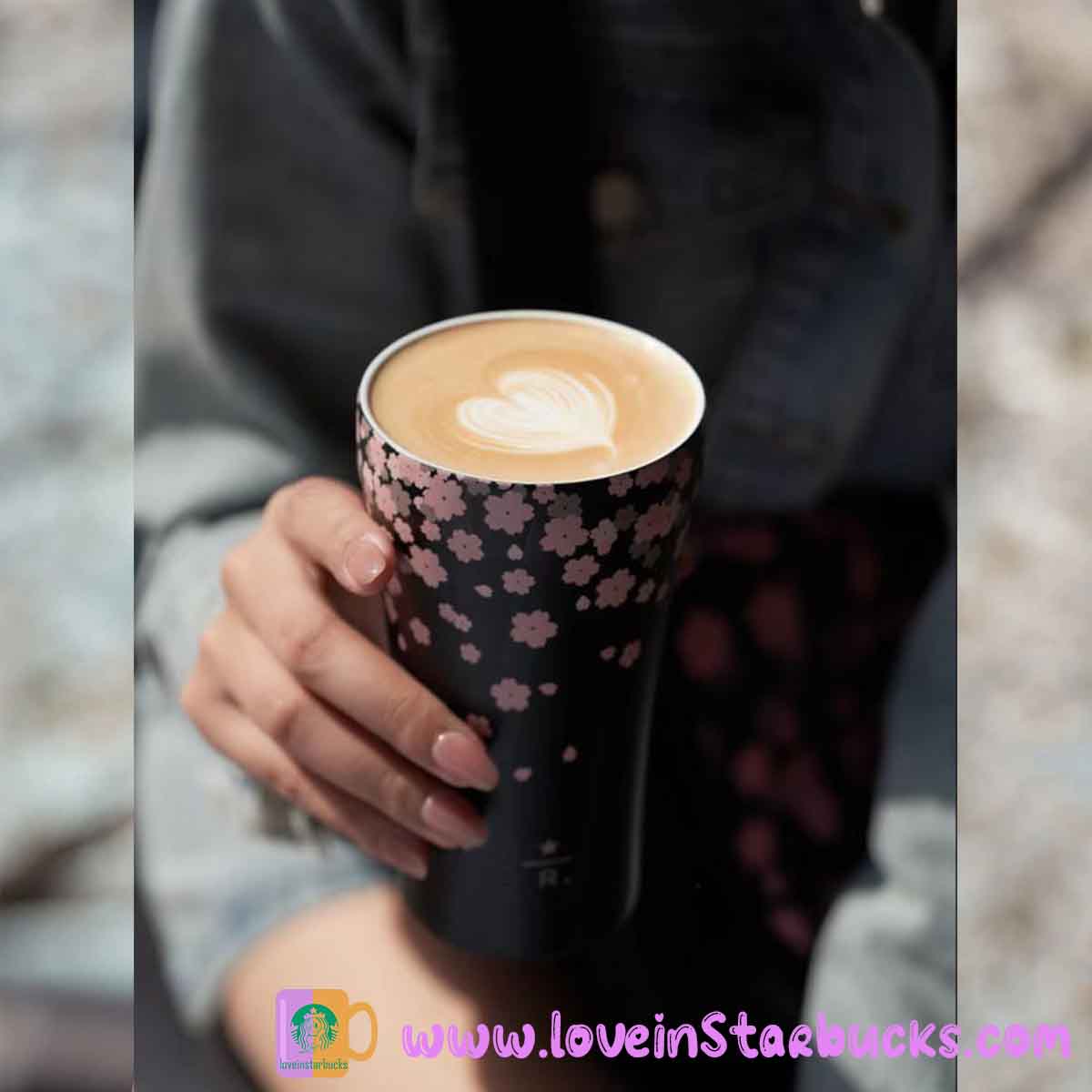 Starbucks Tumbler 2023 Reserve Artist Collection Limited Edition Cool Black and Pink Sakura SS cup Starbucks loveinstarbucks