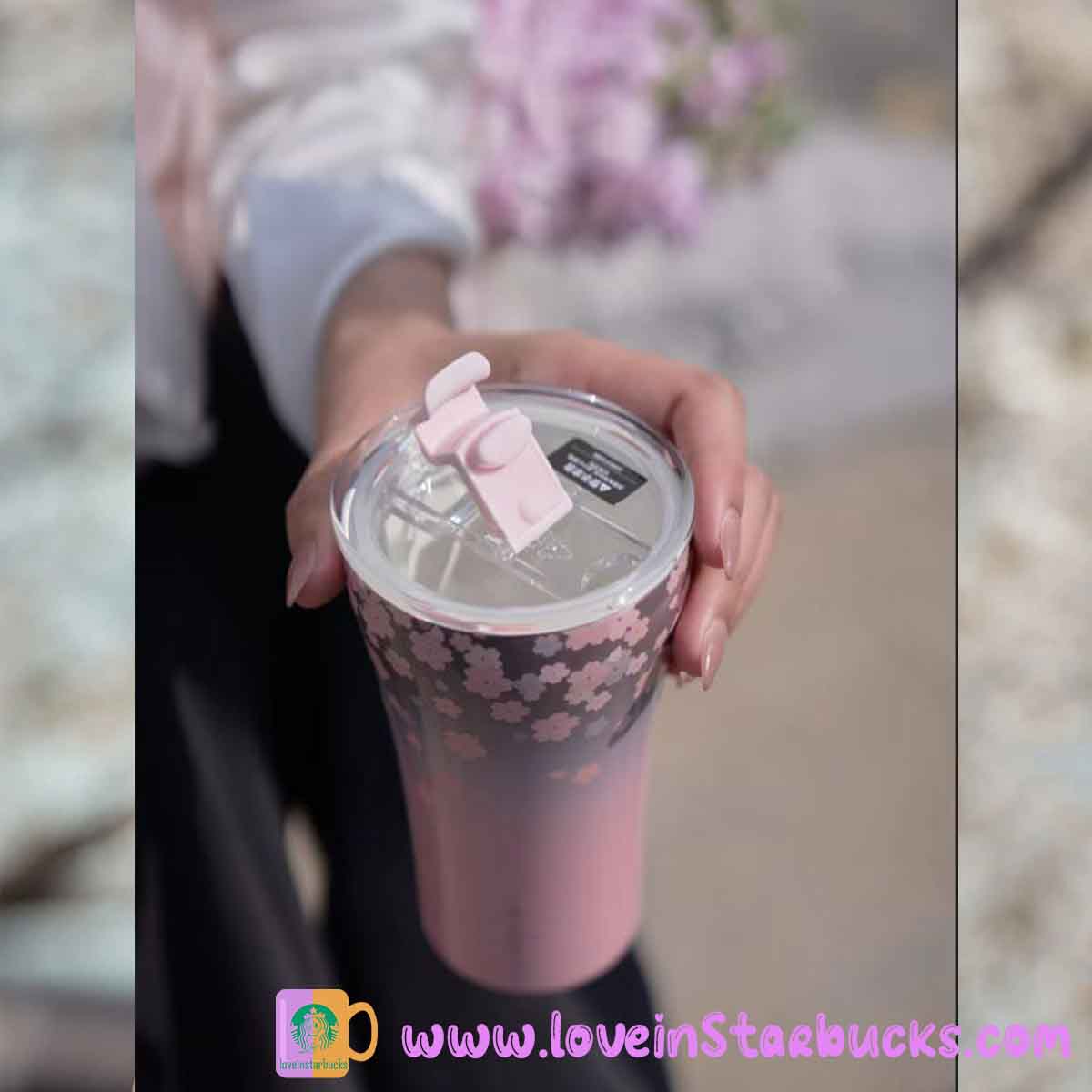 Starbucks Tumbler 2023 Reserve Artist Collection Limited Edition Cool Black and Pink Sakura SS cup Starbucks loveinstarbucks