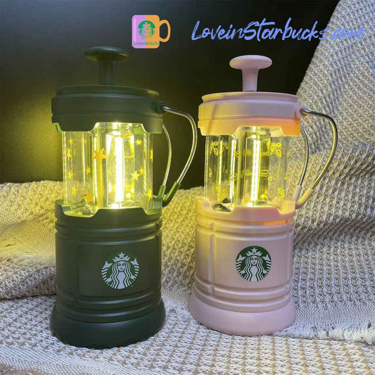 Starbucks China 2023 Camping lantern pink & green light Starbucks loveinstarbucks