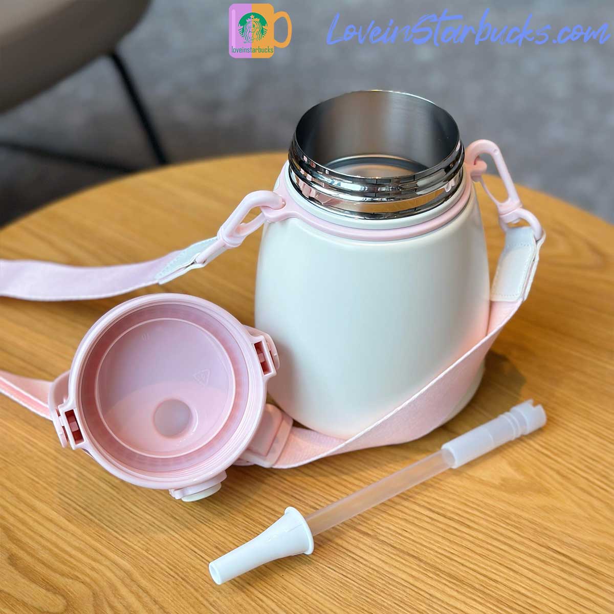 2023 China Starbucks Peach Blossoms large stainless steel cup 1000ml Starbucks loveinstarbucks
