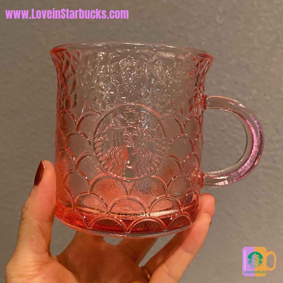 Starbucks tumblers China 2020 Xmas Red fish scale glass 275ml Starbucks loveinstarbucks