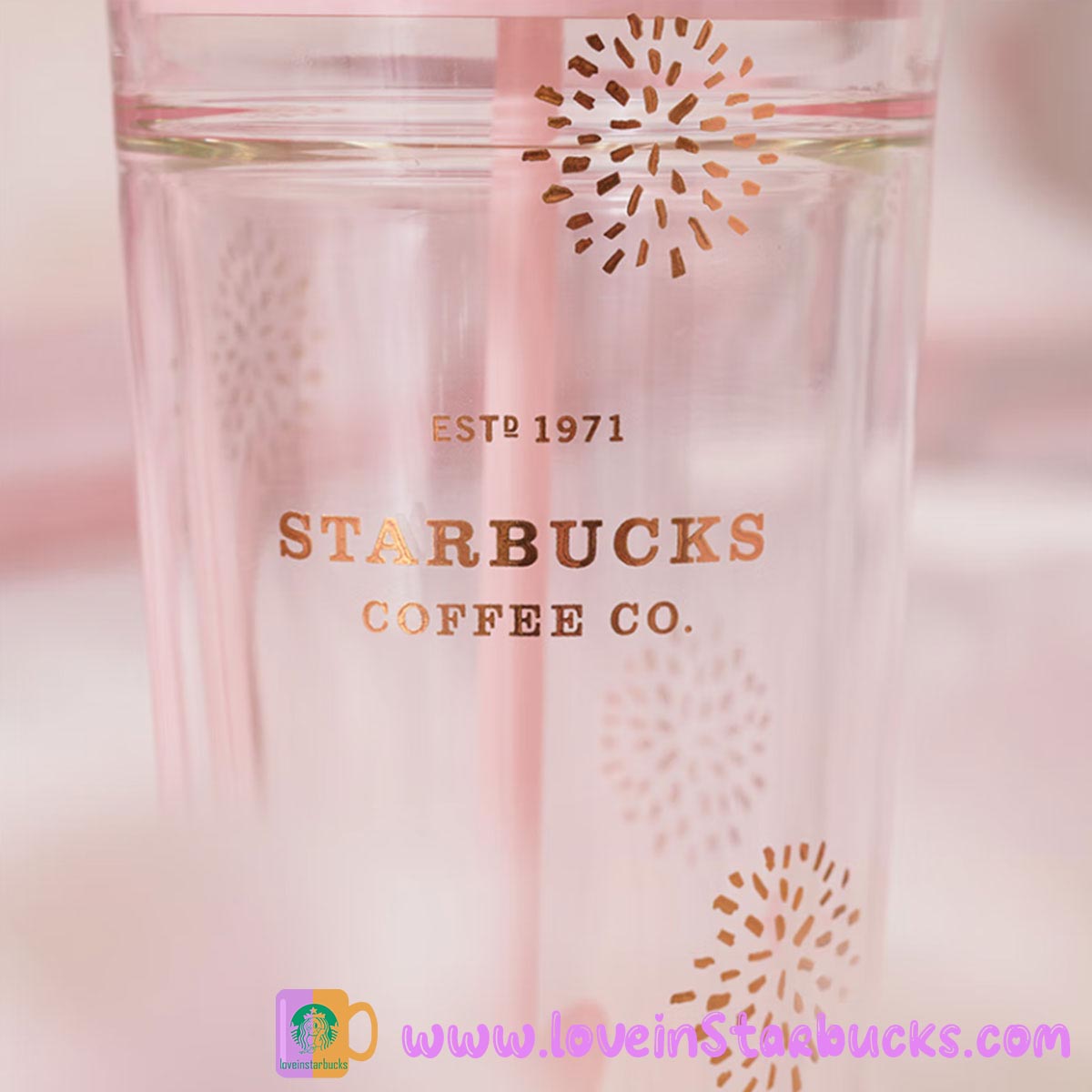 Starbucks China 2023 Spring Cute Rabbit - Sakura top-per Classic Glass Straw cup 20oz Starbucks loveinstarbucks