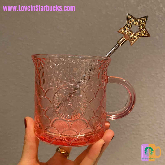 Starbucks tumblers China 2020 Xmas Red fish scale glass 275ml Starbucks loveinstarbucks
