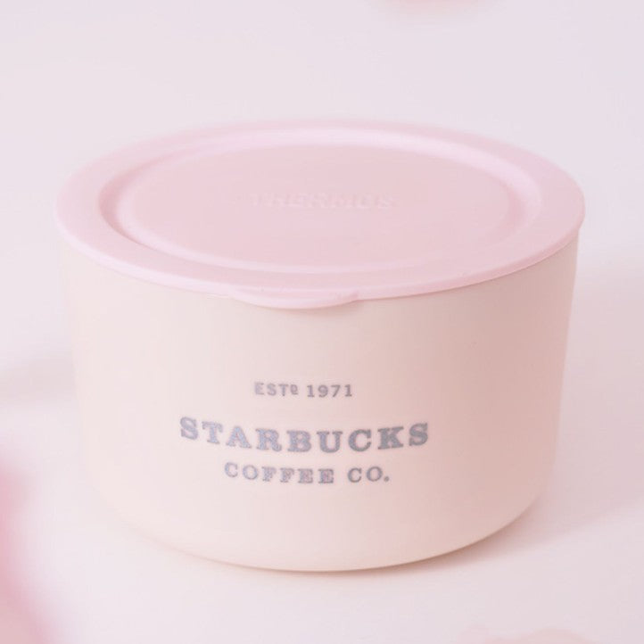 Starbucks China 2023 Spring Cute Rabbit Blooming Lunch Set Stainless Steel Cup Double Lunch Box Picnic Set Starbucks loveinstarbucks