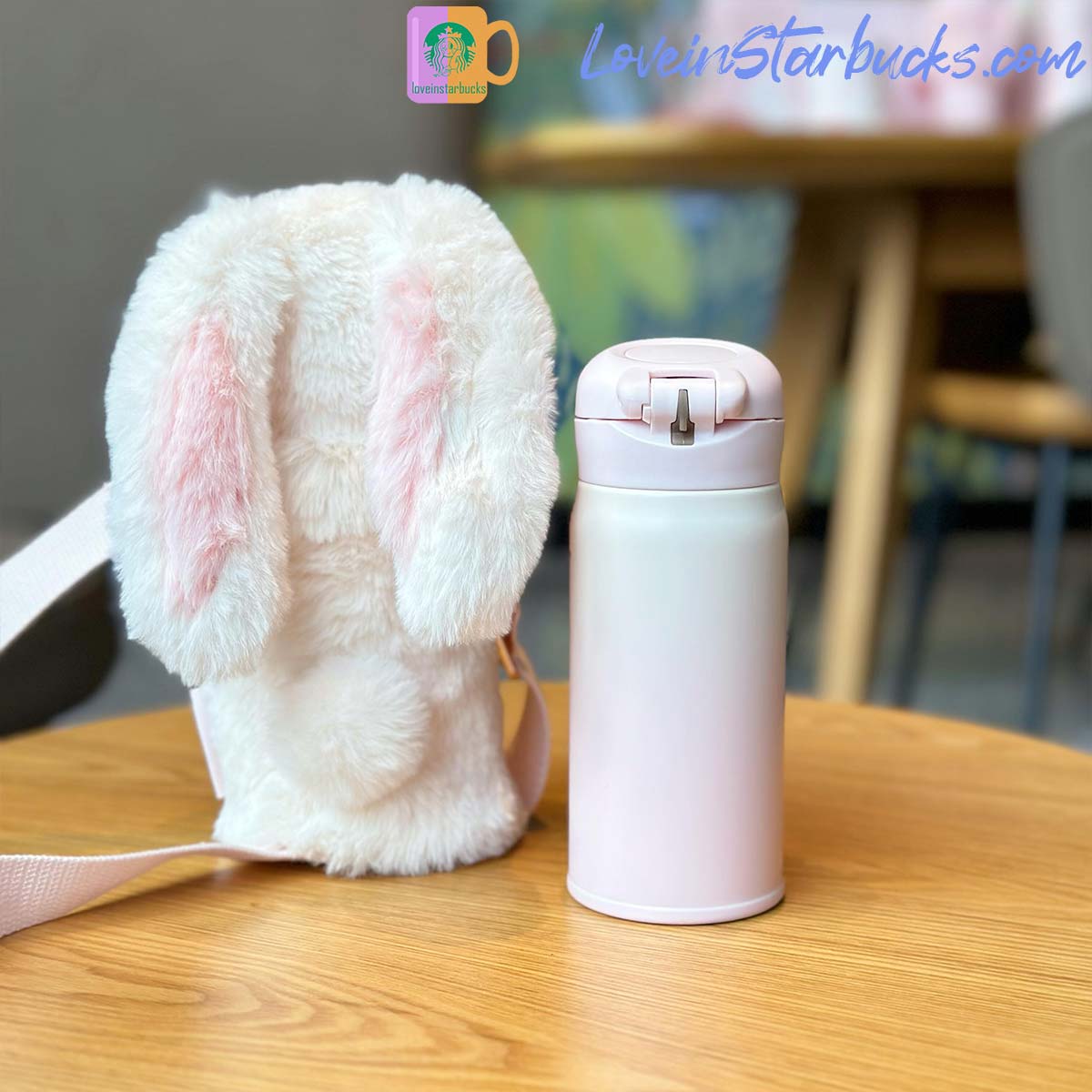 2023 China Starbucks Peach Blossoms Thermos Rabbit cup 350ml Starbucks loveinstarbucks