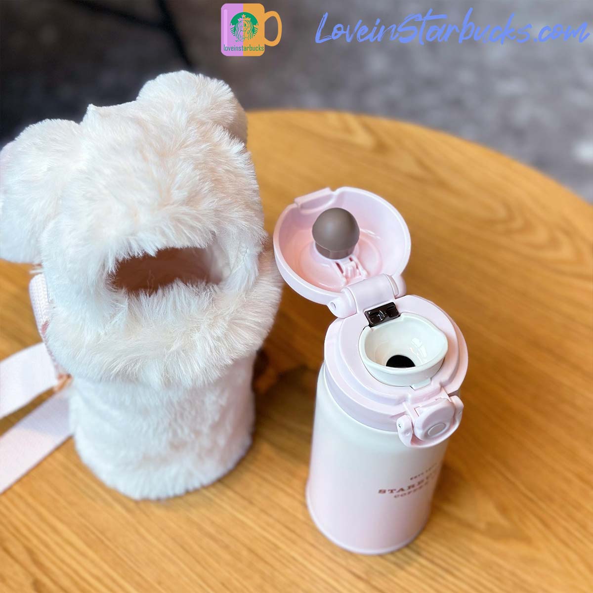 2023 China Starbucks Peach Blossoms Thermos Rabbit cup 350ml Starbucks loveinstarbucks