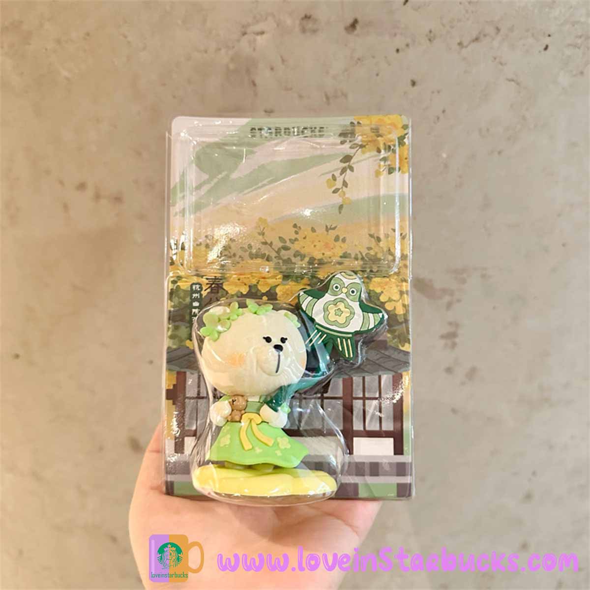 Starbucks China 2023 Spring flower- Kite ,fisherman ,Sakura bear ornament bear doll Starbucks loveinstarbucks