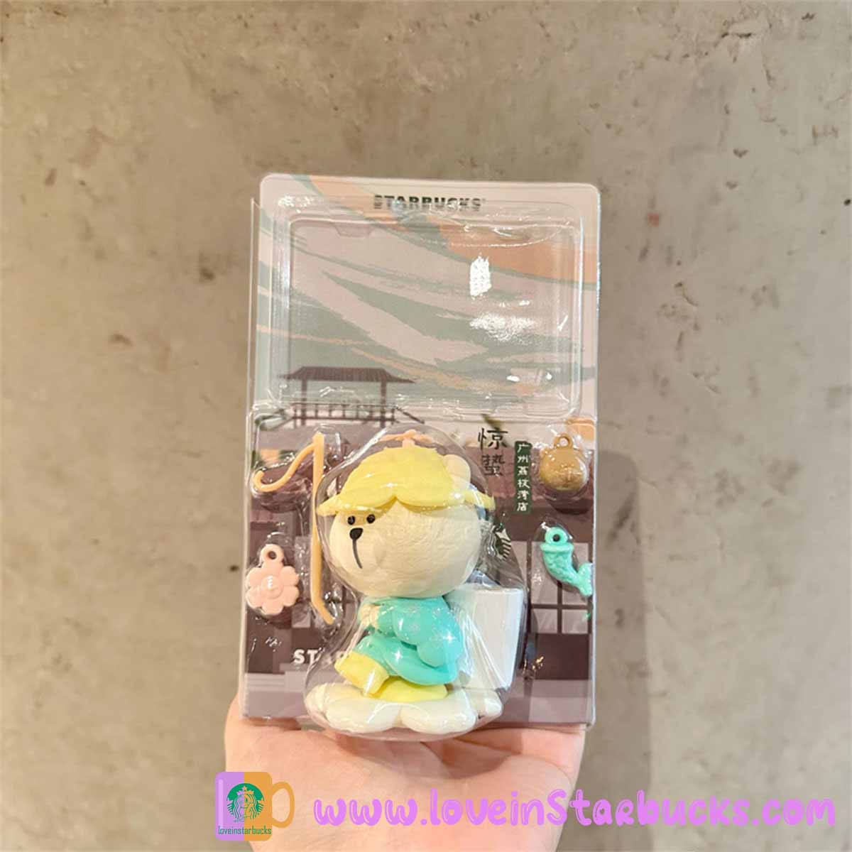 Starbucks China 2023 Spring flower- Kite ,fisherman ,Sakura bear ornament bear doll Starbucks loveinstarbucks