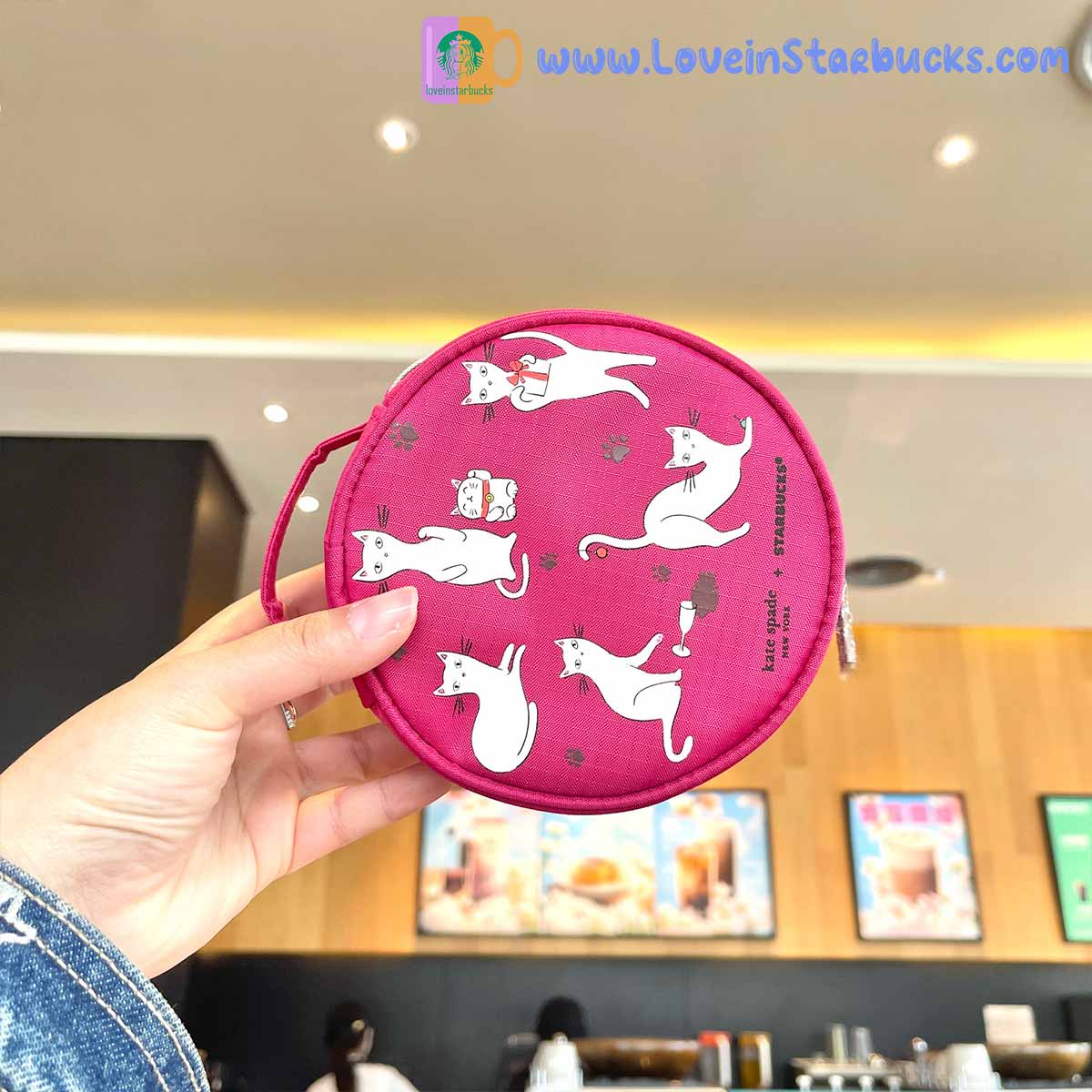 Starbucks 2023 China kate spade co-branded cat Plastic cup 1050ml set Starbucks loveinstarbucks