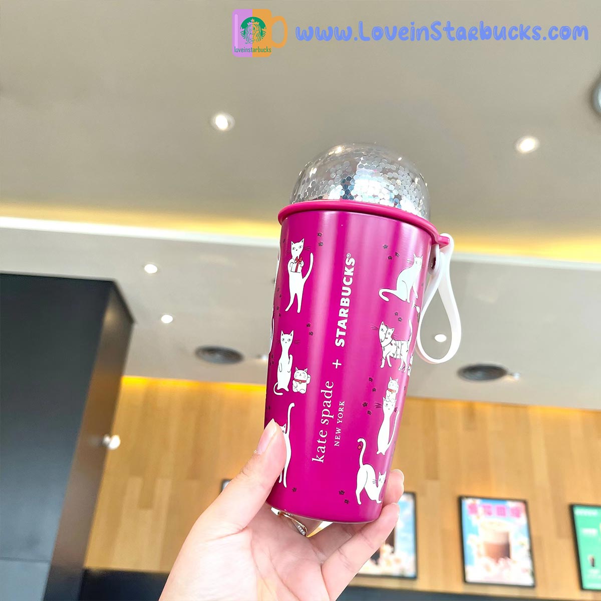 Starbucks tumblers 2023 China kate spade co-branded cat red stainless steel cup 355ml Starbucks loveinstarbucks