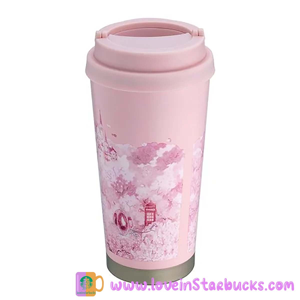 Starbucks Asia 2023 Sakura series - Cherry blossoms fountain stainless steel cup 16oz tumbler Starbucks loveinstarbucks