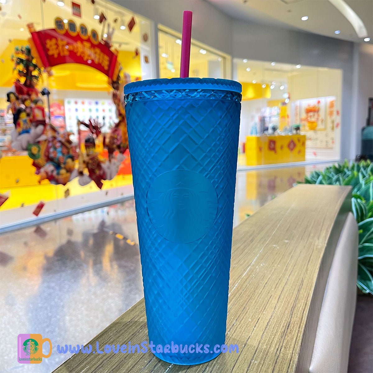Starbucks tumblers Taiwan 2023 new year turquoise Jeweled Straw cup 24oz Starbucks loveinstarbucks
