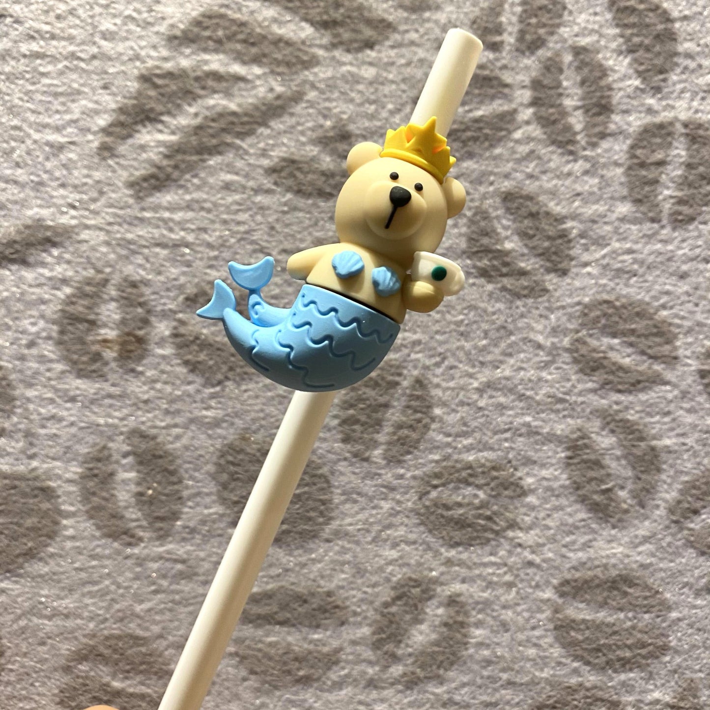 Not Starbucks product, Blue Mermaid bear Topper, ONLY topper ,DONOT include Straw , DONOT sell alone 9# loveinstarbucks loveinstarbucks