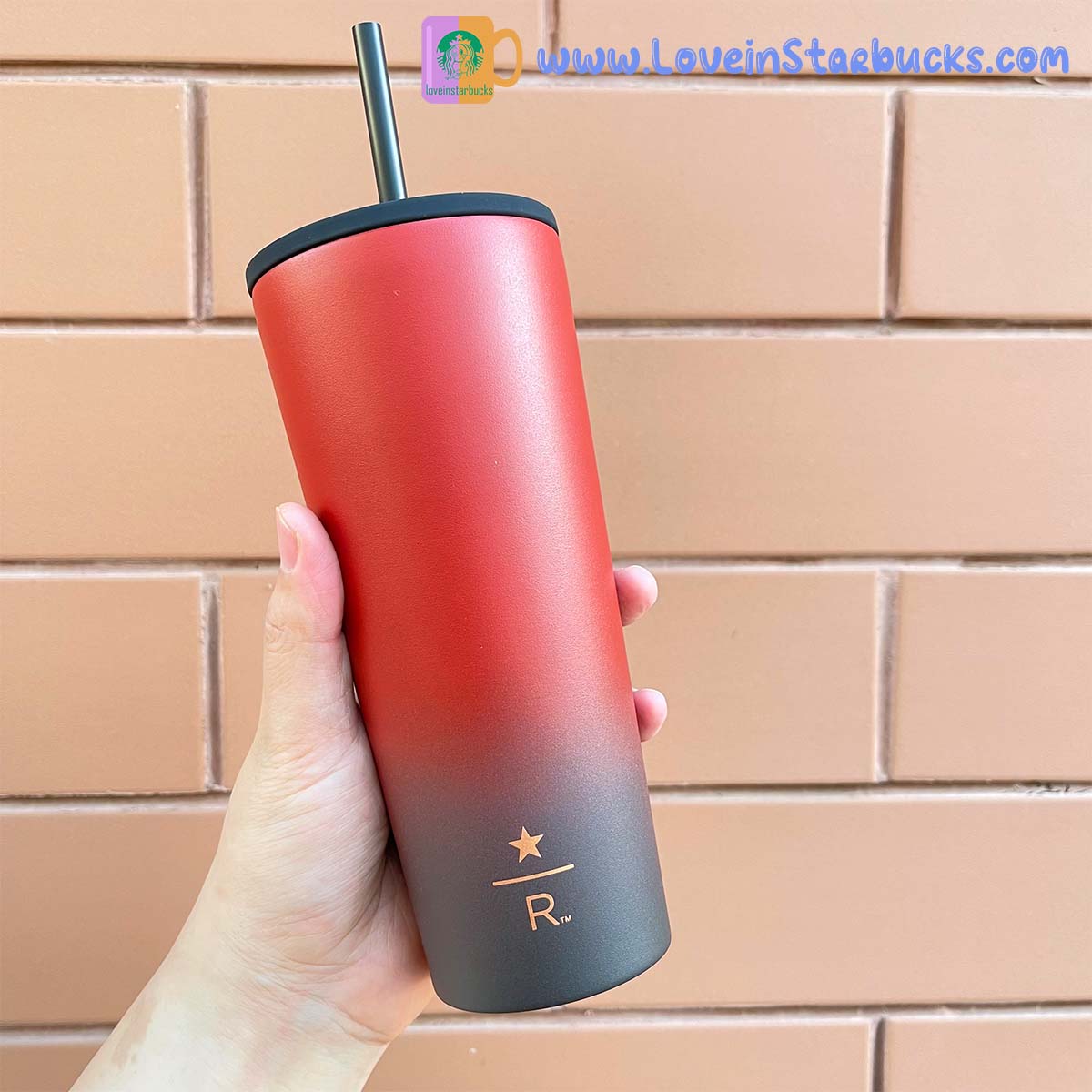 Starbucks tumblers China 2022 Christmas Select red and black stainless steel Straw cup Starbucks loveinstarbucks
