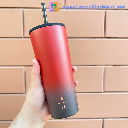 Starbucks tumblers China 2022 Christmas Select red and black stainless steel Straw cup Starbucks loveinstarbucks