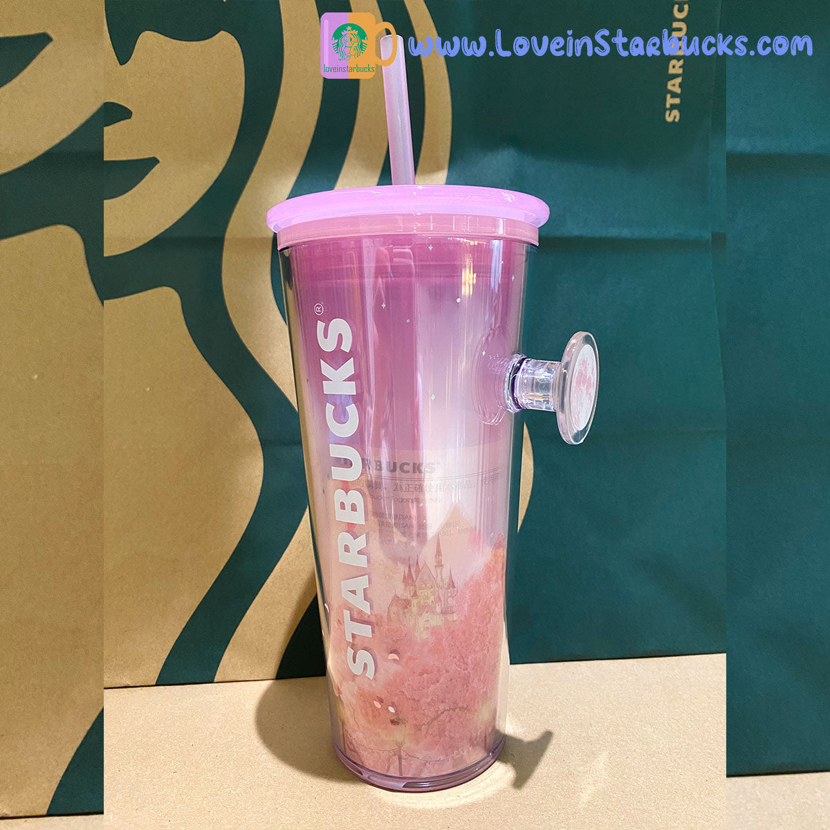 Starbucks Asia 2023 Sakura series - Cherry blossoms cold cup 16oz finger buckle tumbler Starbucks loveinstarbucks
