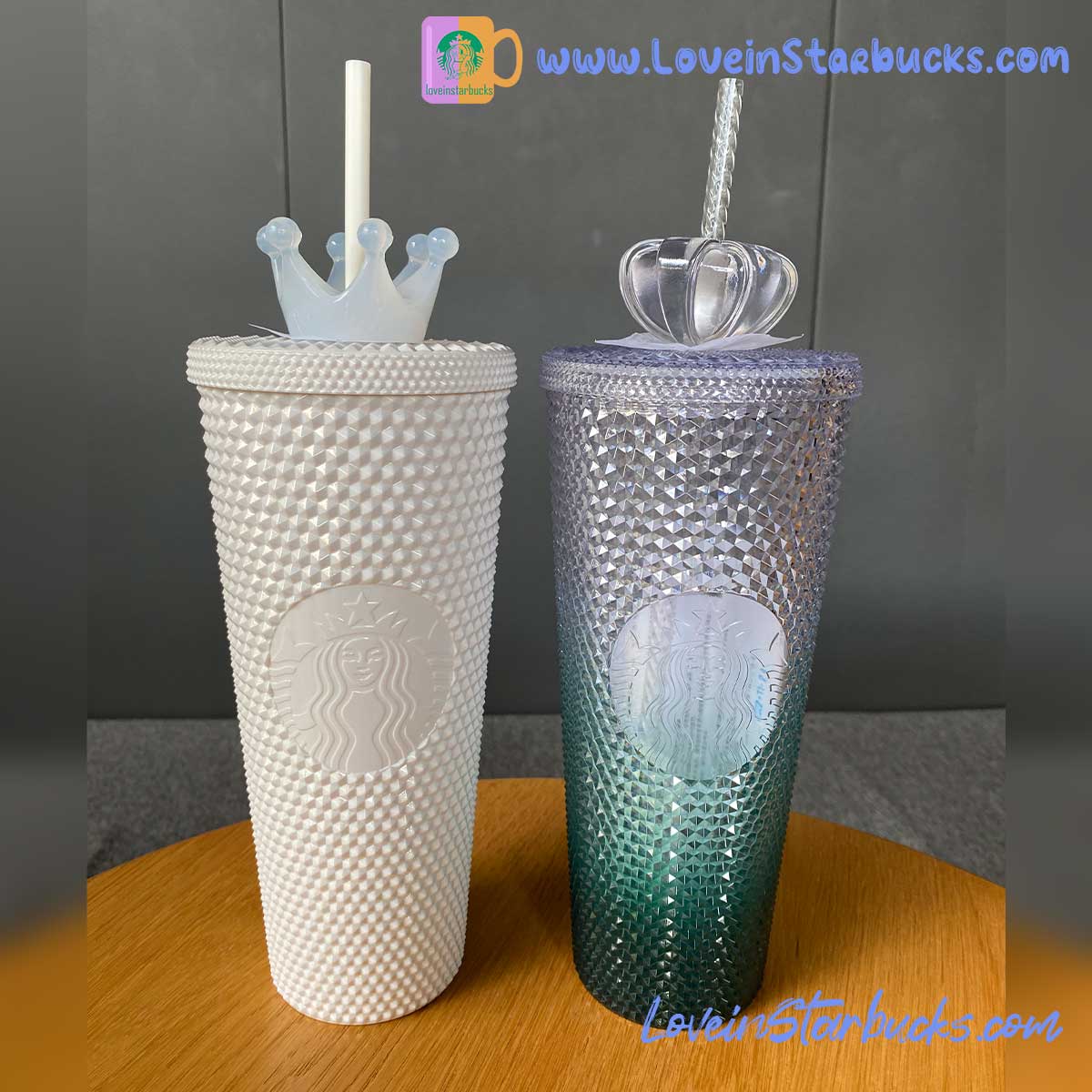 Starbucks tumblers Taiwan white and ice crown cold straw cup 24oz Starbucks loveinstarbucks