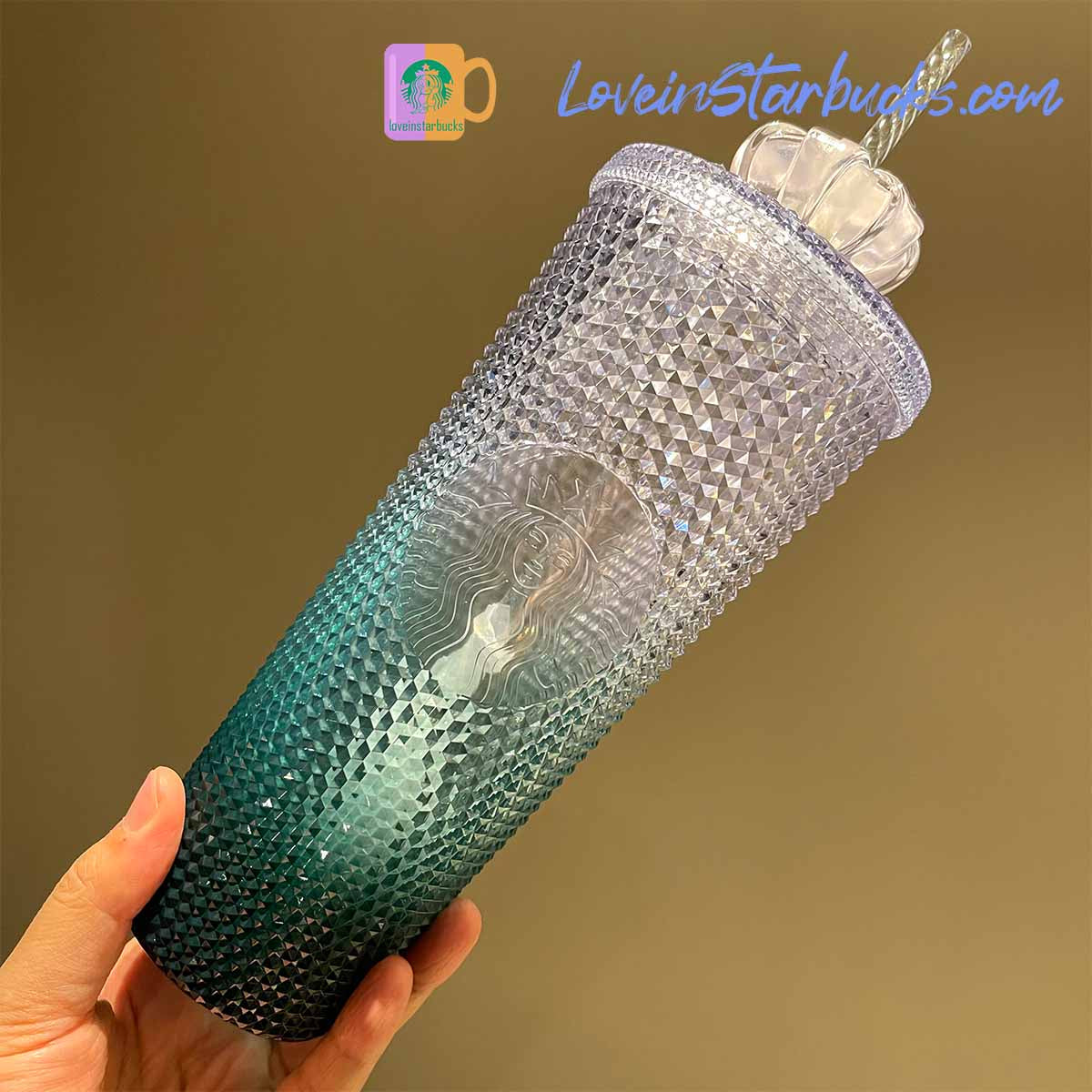 Starbucks tumblers Taiwan Shinning ICE mint studded cold straw cup 24oz Starbucks loveinstarbucks