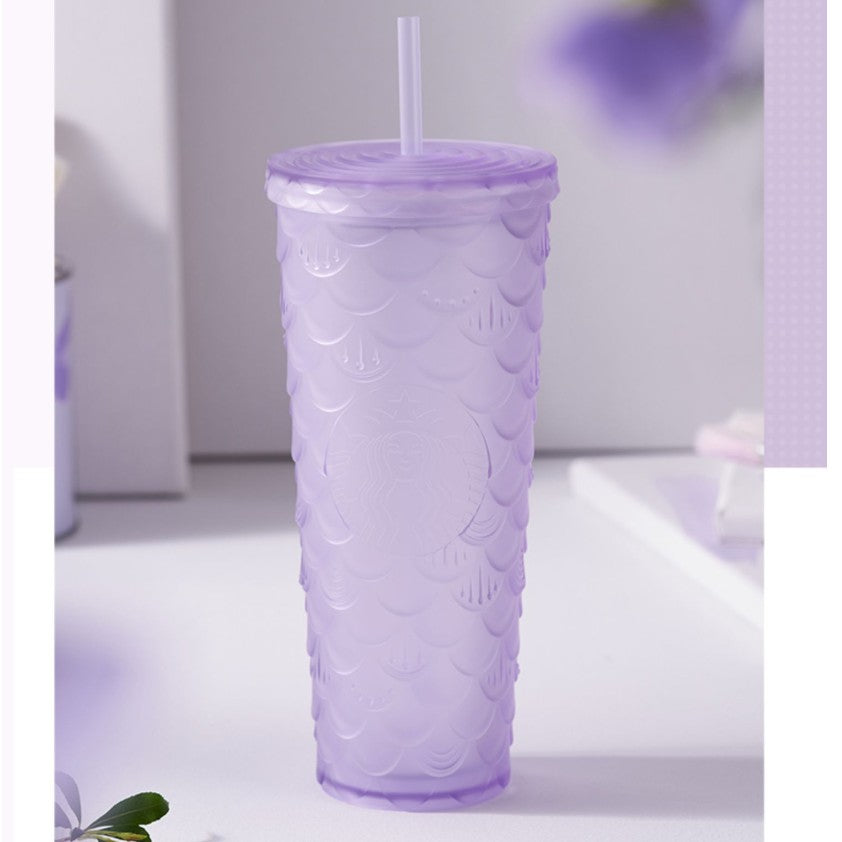 Starbucks tumbler China 2023 mystic purple series mermaid purple lilac scale cold starw cup 24oz Starbucks loveinstarbucks