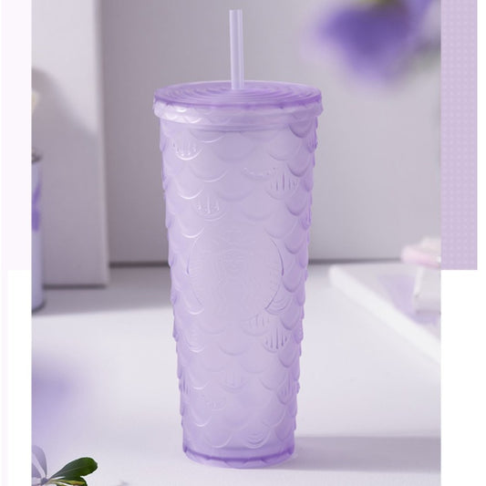 Starbucks tumbler China 2023 mystic purple series mermaid purple lilac scale cold starw cup 24oz Starbucks loveinstarbucks