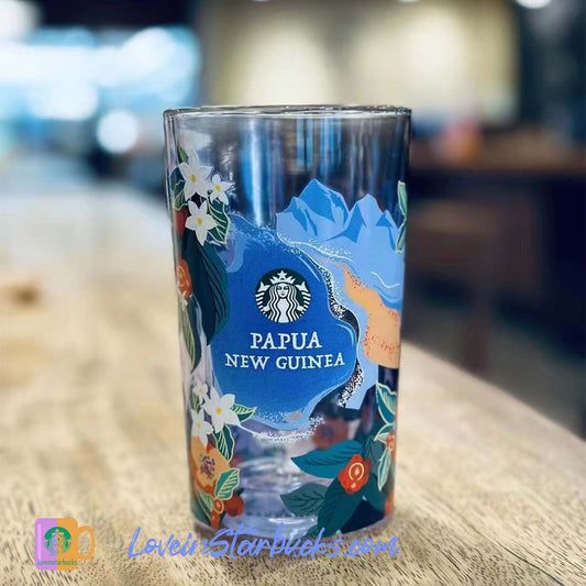 Starbucks 2023 China Coffee origins series Papua New Guinea Double glass Tumbler 350ml Starbucks loveinstarbucks