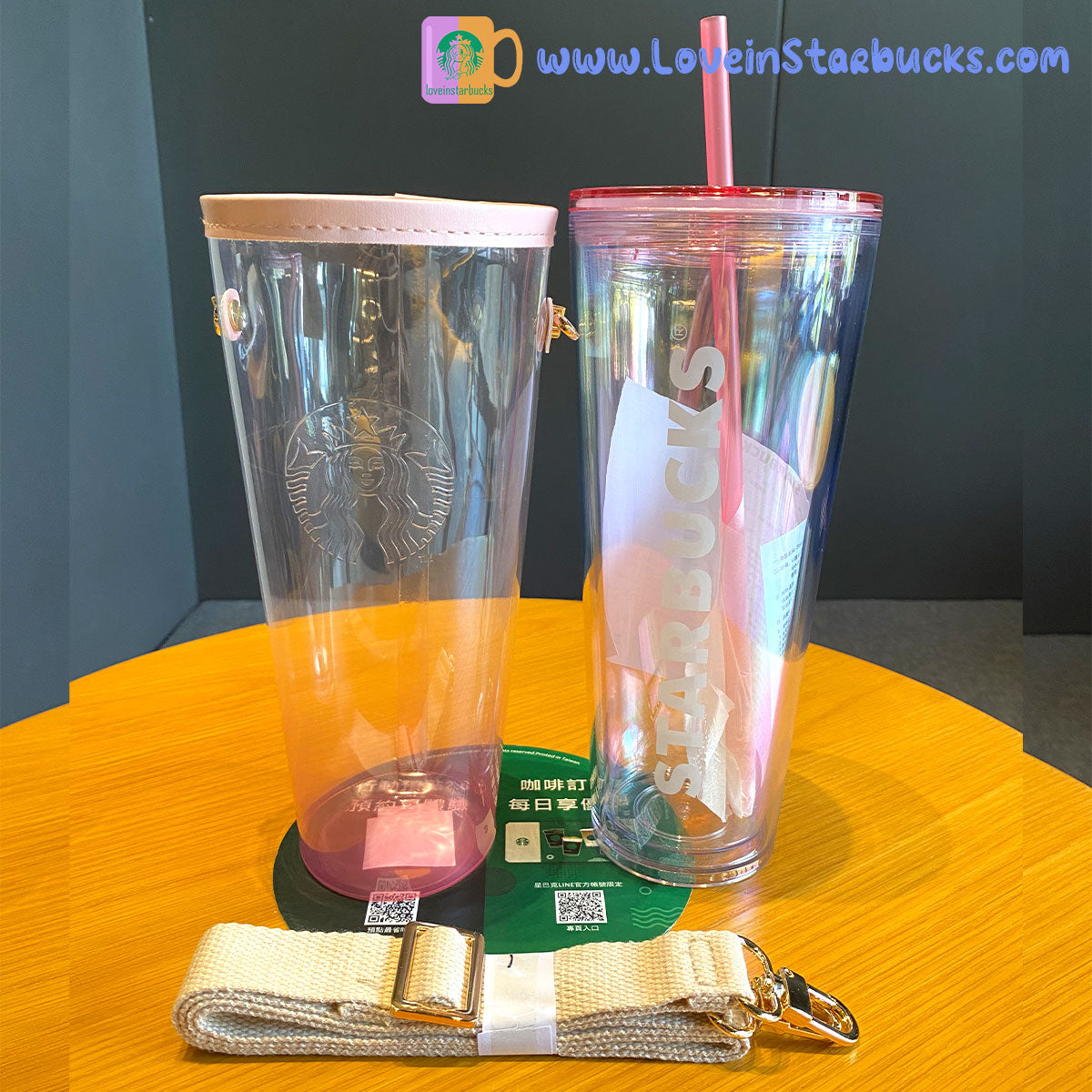 Starbucks Asia 2023 Sakura series - straw cold cup 24oz venti tumbler with strap Starbucks loveinstarbucks