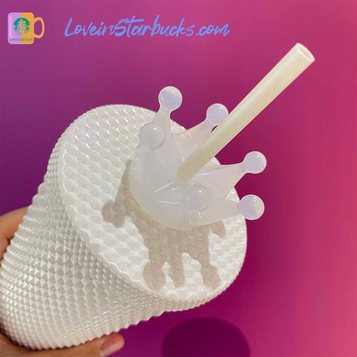 Starbucks tumblers Taiwan Shinning white crown studded cold straw cup 24oz Starbucks loveinstarbucks