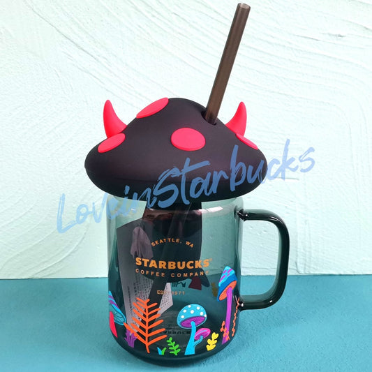 Starbucks China 2021 Halloween Mushroom shape glass 525ml Starbucks loveinstarbucks
