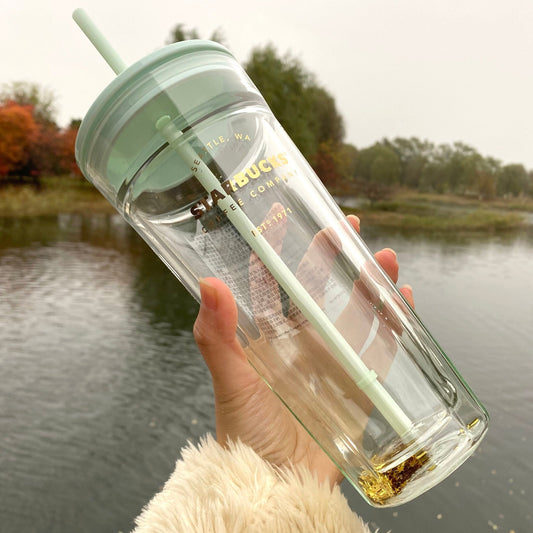 Starbucks mint green double-layer Classic Glass Straw 20oz cup Starbucks loveinstarbucks
