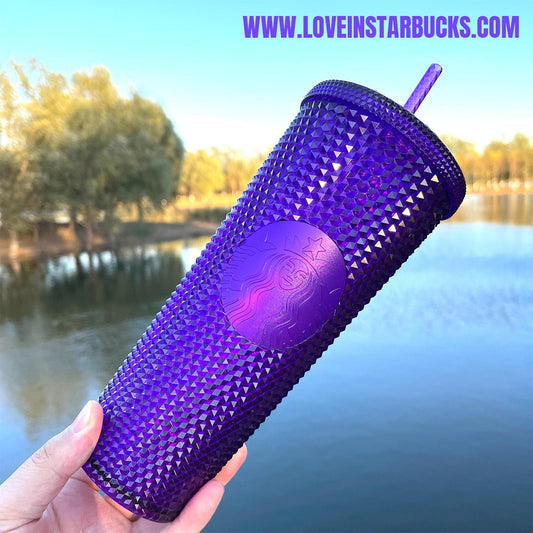 Starbucks Thailand 2022 bling purple studded straw cup 24oz Starbucks loveinstarbucks