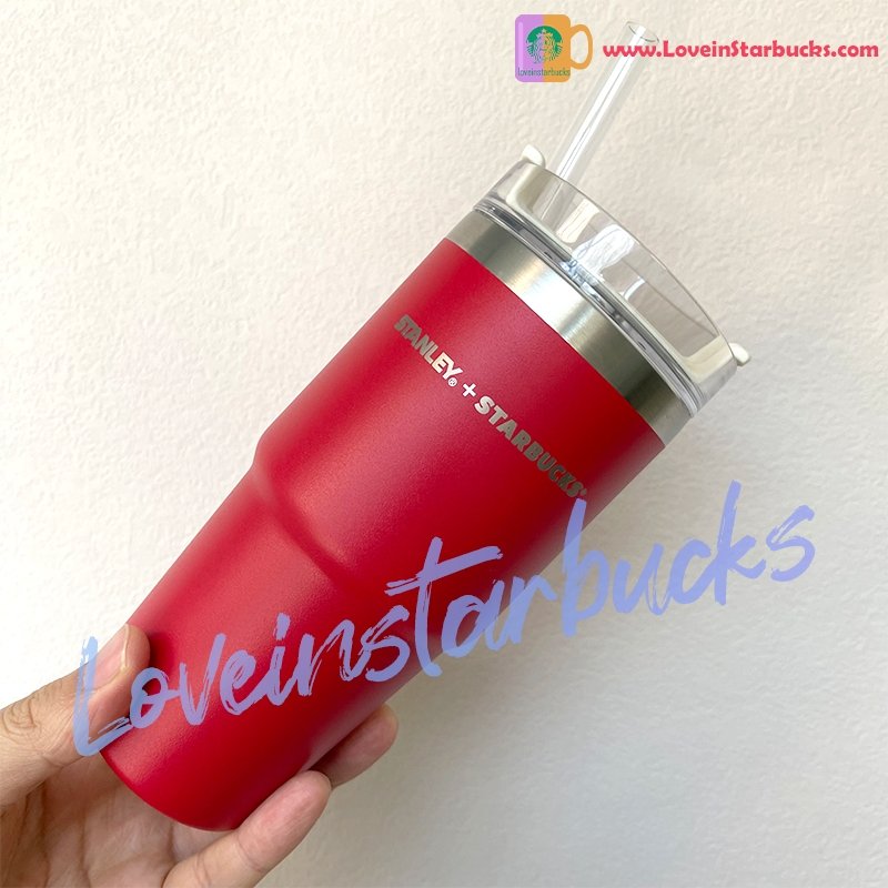 Starbucks 16oz Stanley red Stainless Steel Straw Cup , 2020 released Starbucks loveinstarbucks
