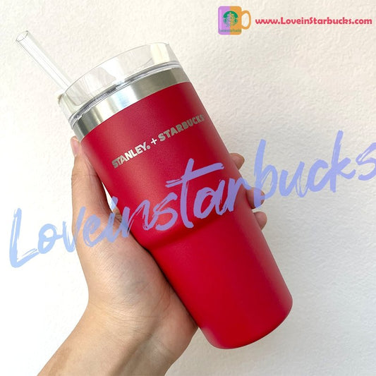 Starbucks 16oz Stanley red Stainless Steel Straw Cup , 2020 released Starbucks loveinstarbucks