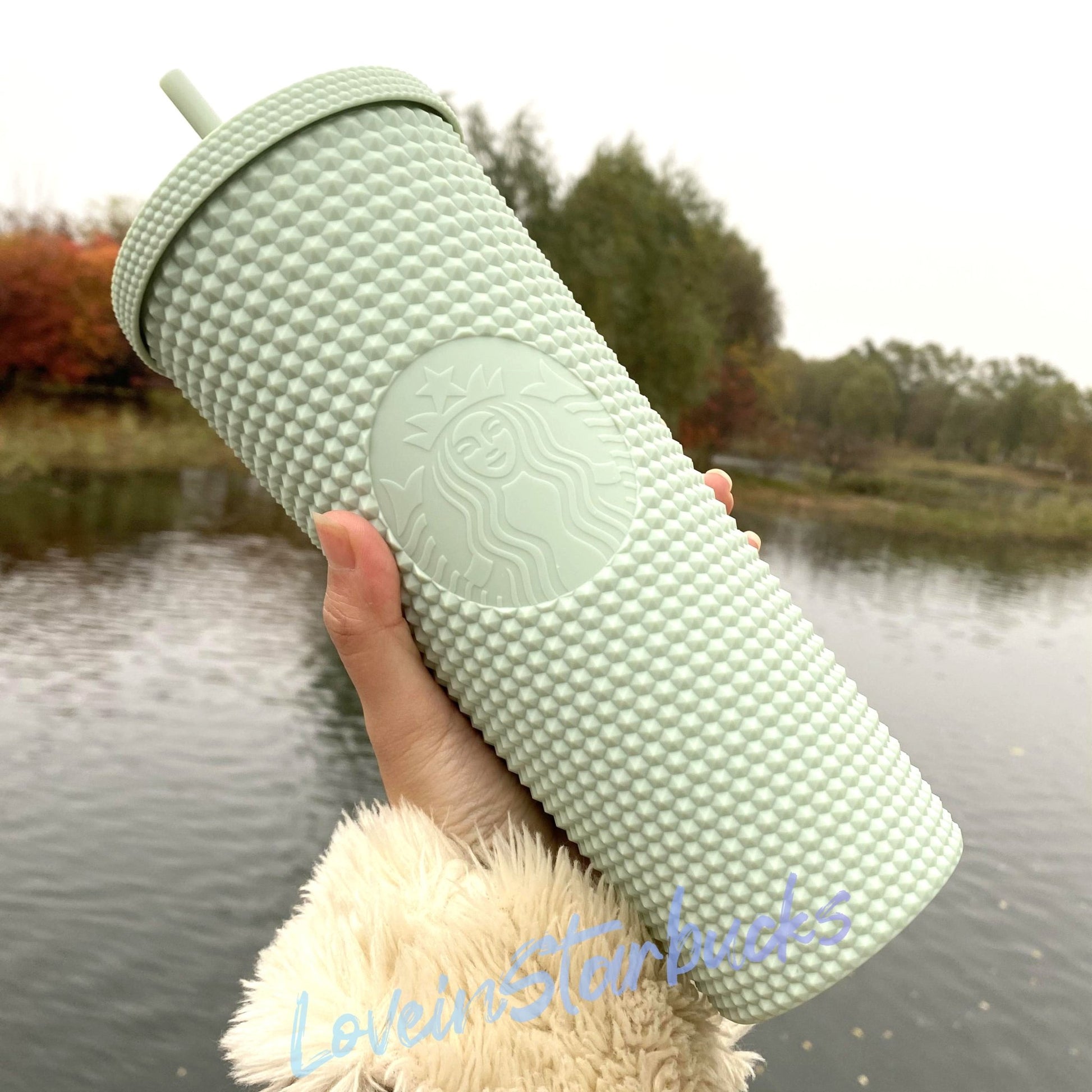 Starbucks 2021 China mint studded Straw cup 24oz durian diamond Starbucks loveinstarbucks