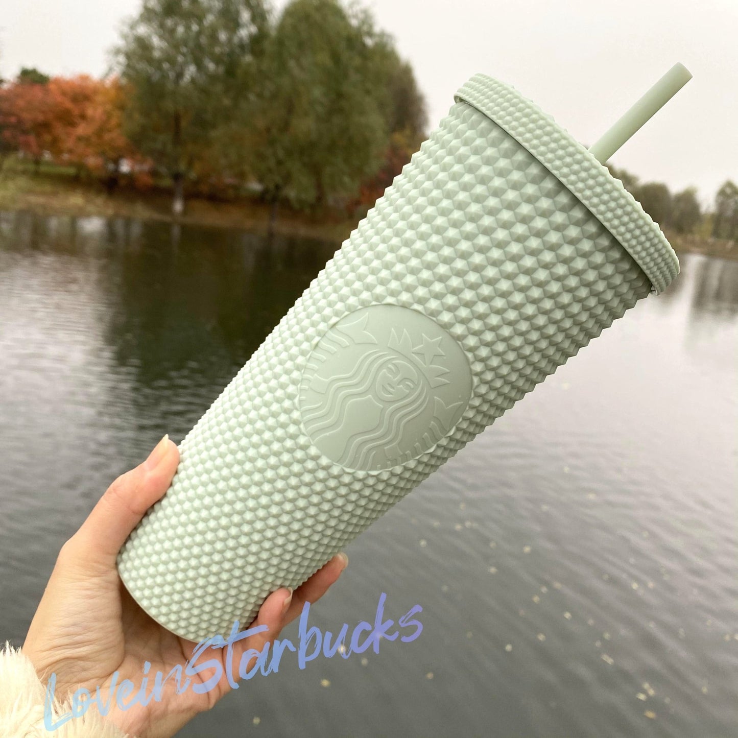 Starbucks 2021 China mint studded Straw cup 24oz durian diamond Starbucks loveinstarbucks