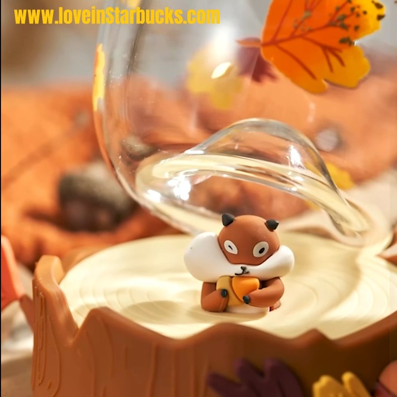 Starbucks 2022 autumn forest fallen leaves glass cup 480ml Starbucks loveinstarbucks