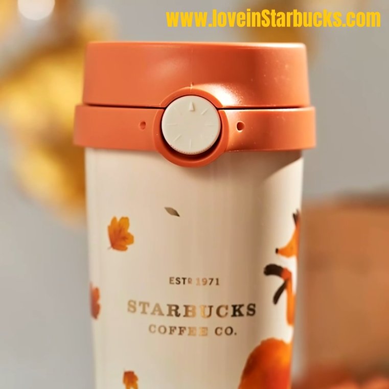 Starbucks 2022 autumn forest Fox Maple Leaf Stainless Steel Thermos Cup Starbucks loveinstarbucks