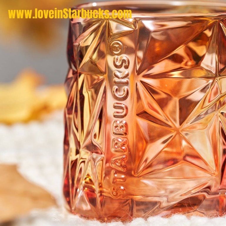Starbucks 2022 autumn forest Golden Autumn Gradient Cut Glass 300ml Starbucks loveinstarbucks