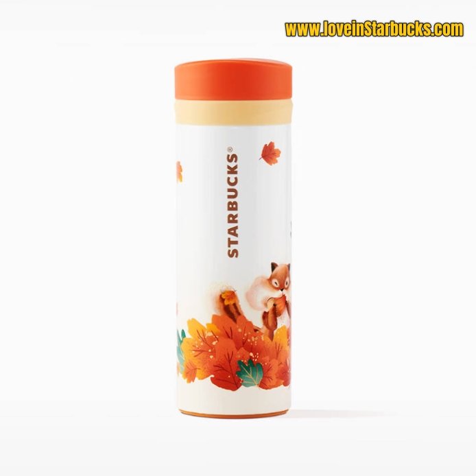 Starbucks 2022 autumn forest Maple Leaf Squirrel Stainless Steel Thermos Cup 355ml Starbucks loveinstarbucks