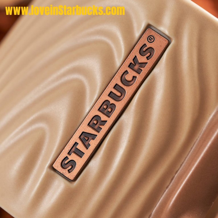 Starbucks 2022 autumn forest Wood grain relief ceramic mug Starbucks loveinstarbucks