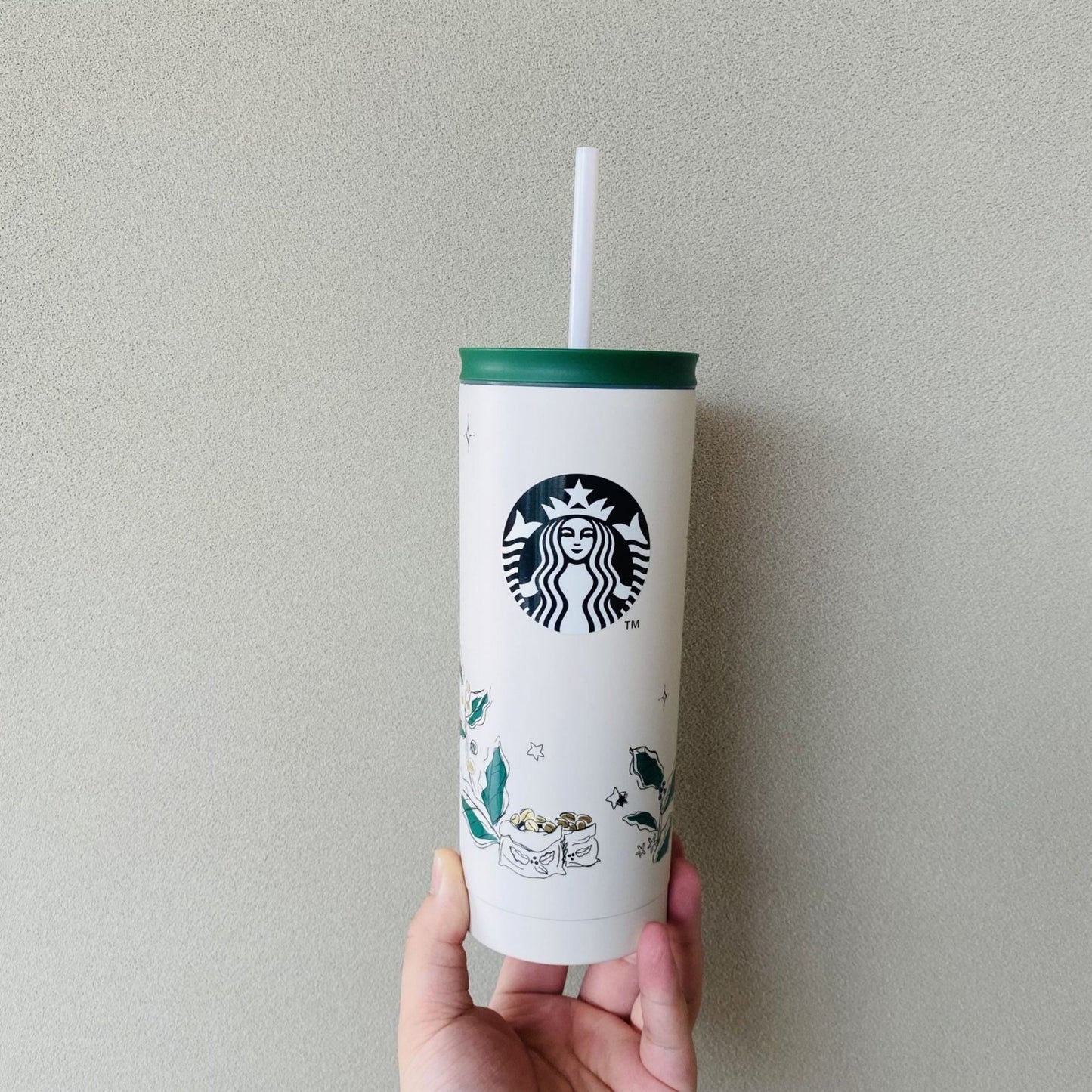 Starbucks 2022 China Green season Stainless Steel Straw Cup 600ml Starbucks loveinstarbucks