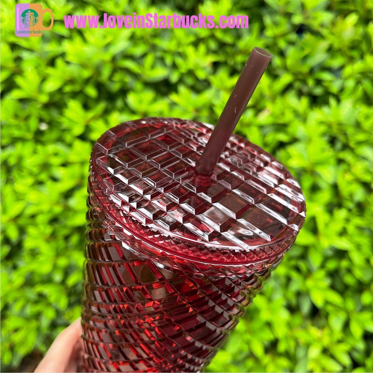 Starbucks 2022 China Retor Red Jeweled cold cup 24oz Starbucks loveinstarbucks