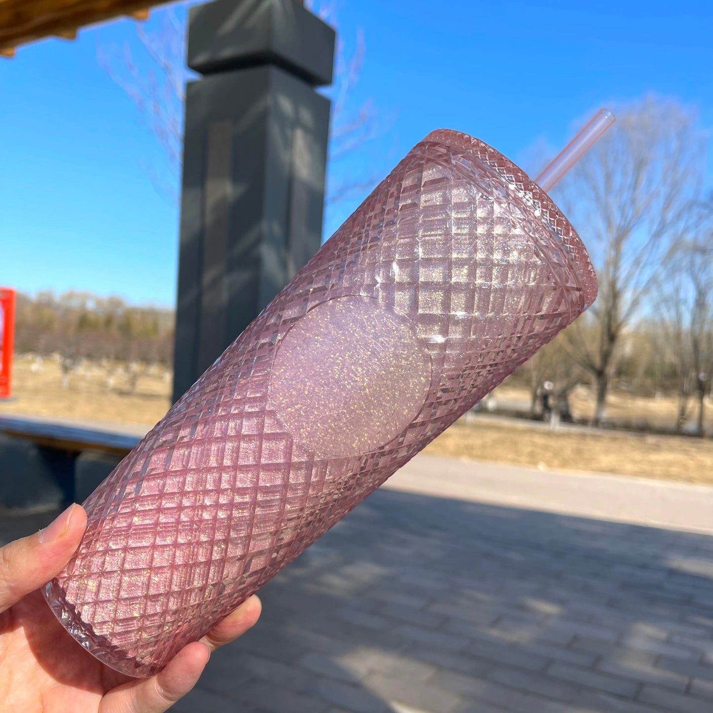 Starbucks 2022 China Sakura Pink Jeweled cold cup 24oz Starbucks loveinstarbucks