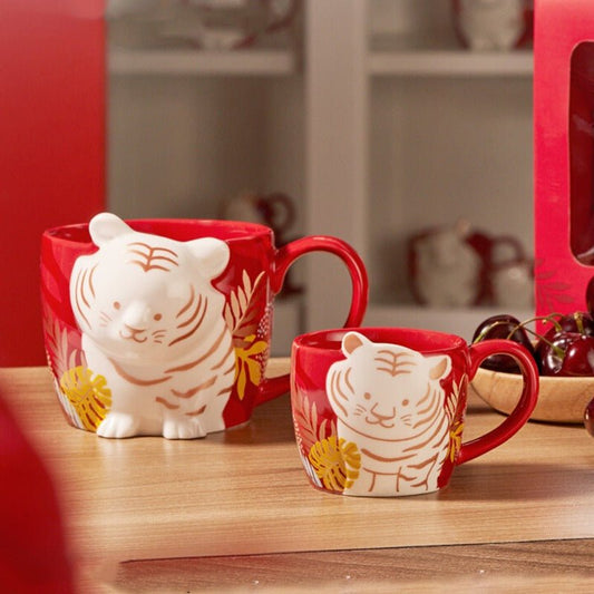 Starbucks 2022 New Year's Cute Tiger two cups Starbucks loveinstarbucks