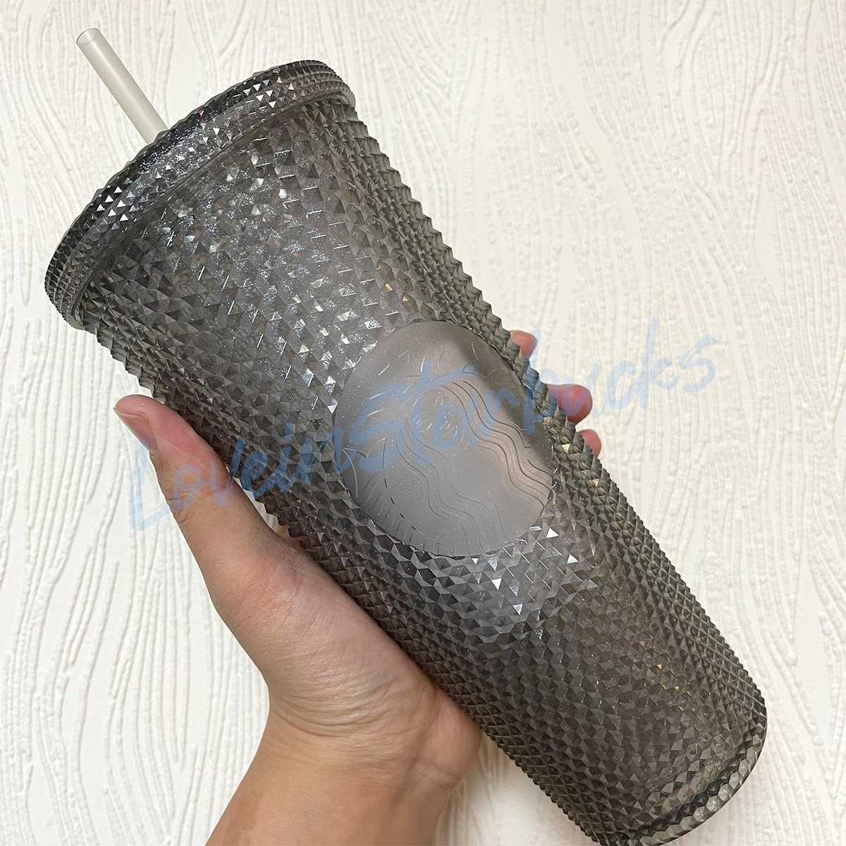 Starbucks 2022 Taiwan glitter grey 24oz studded straw cup Starbucks loveinstarbucks